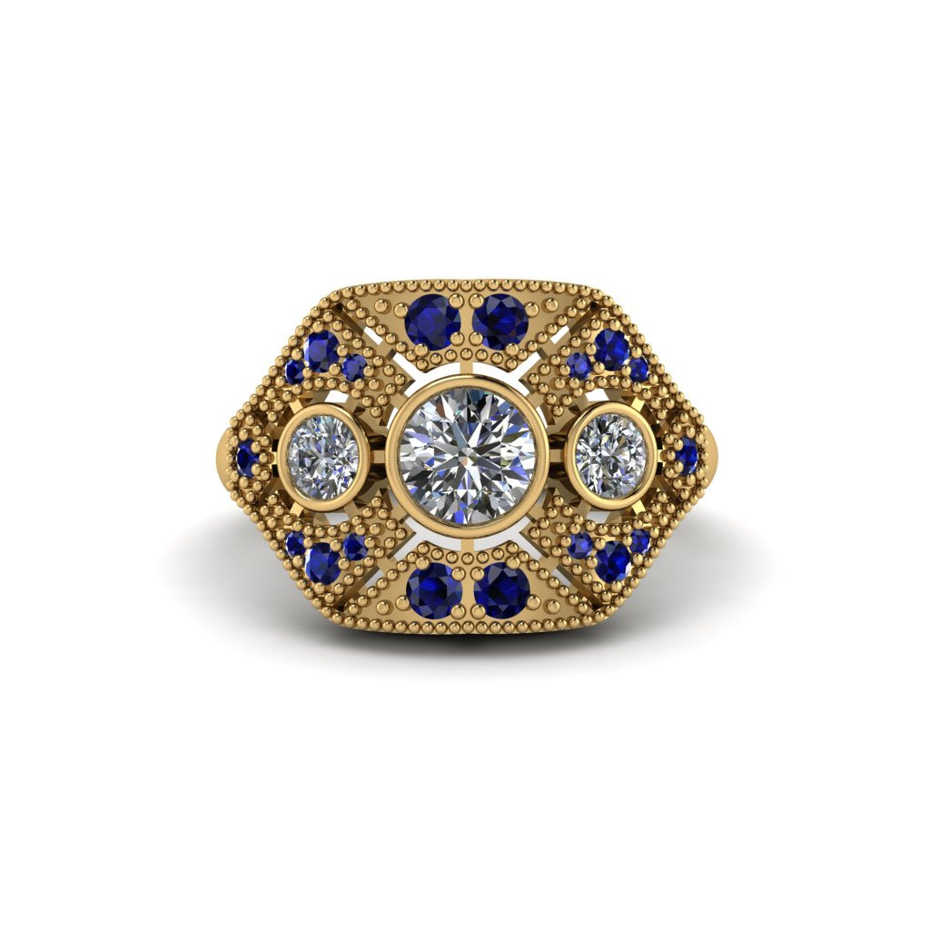 Diamond Art Deco Geometric Engagement Ring - Haven No. 61