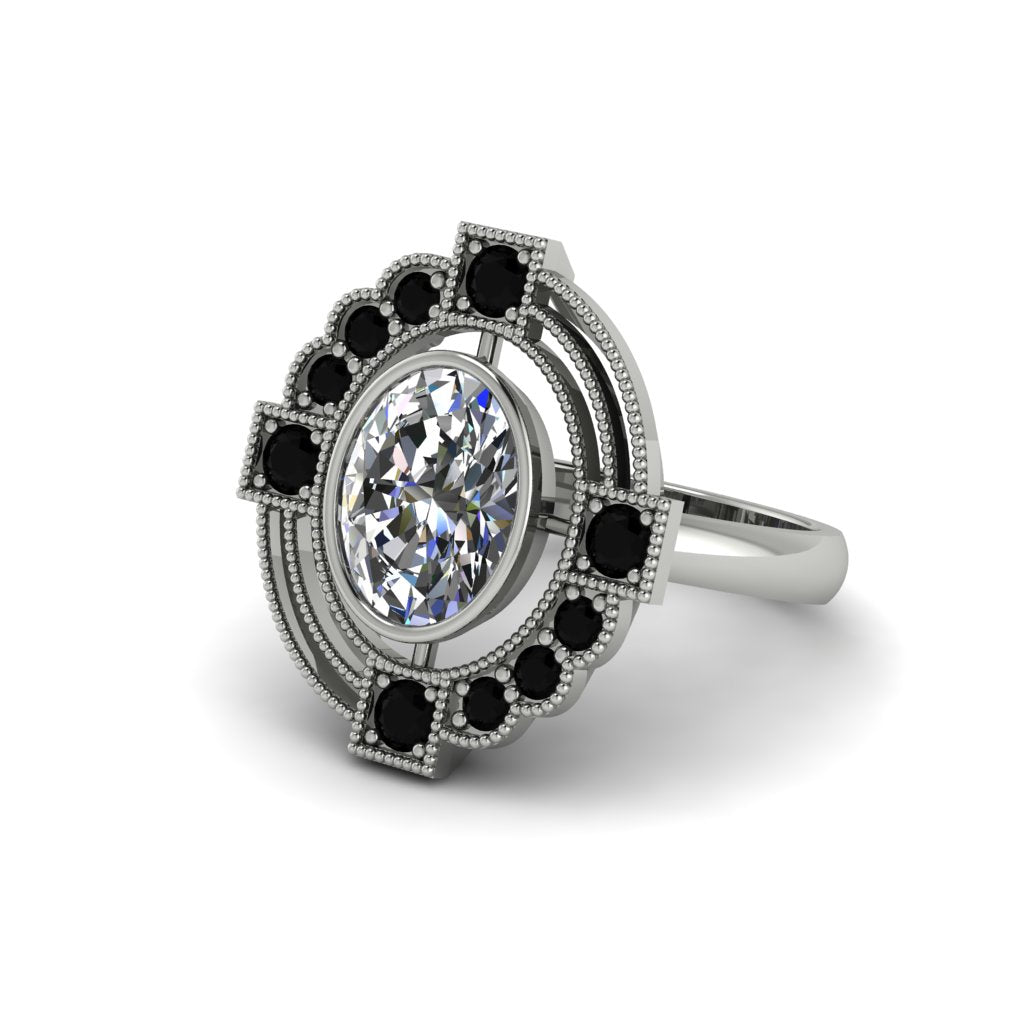 Diamond Art Deco Halo Fashion Ring - Gracelynn No. 33