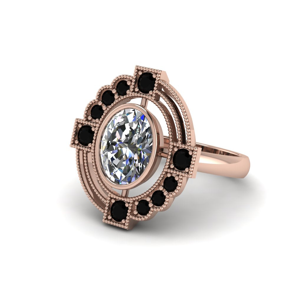 Diamond Art Deco Halo Fashion Ring - Gracelynn No. 32