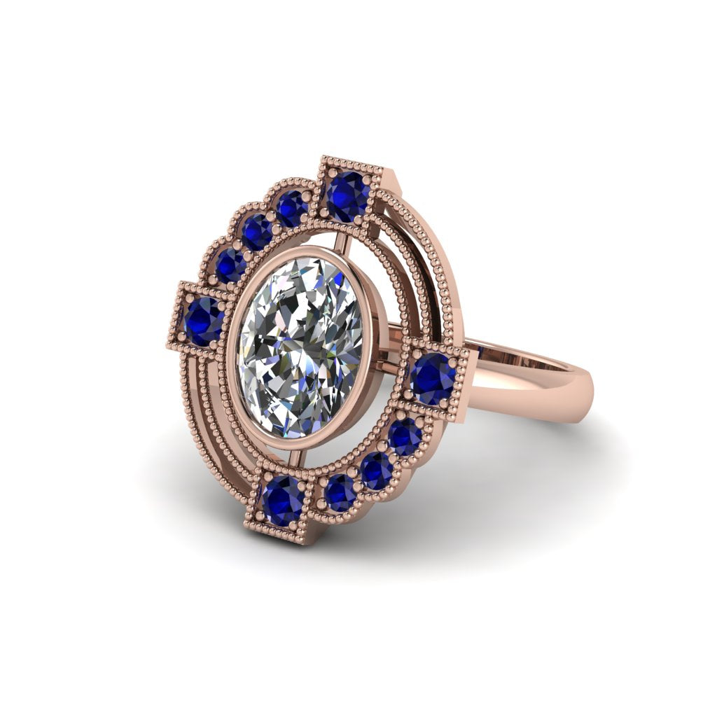 Diamond Art Deco Halo Fashion Ring - Gracelynn No. 62