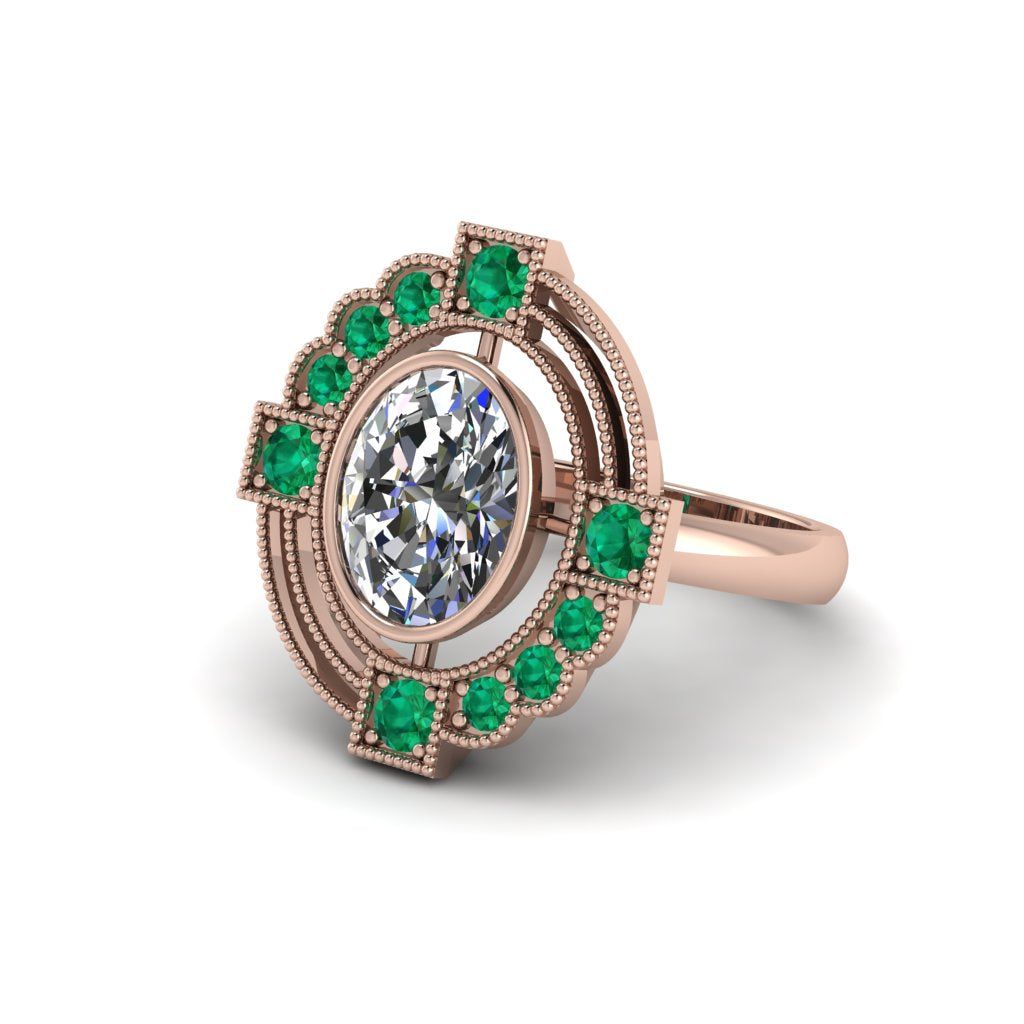 Diamond Art Deco Halo Fashion Ring - Gracelynn No. 17