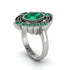 Emerald Art Deco Halo Fashion Ring - Gracelynn No. 21 image 2