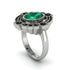 Emerald Art Deco Halo Fashion Ring - Gracelynn No. 36 image 2