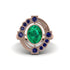Emerald Art Deco Halo Fashion Ring - Gracelynn No. 65 image 3