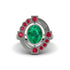 Emerald Art Deco Halo Fashion Ring - Gracelynn No. 51 image 3