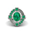 Emerald Art Deco Halo Fashion Ring - Gracelynn No. 21 image 3