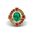Emerald Art Deco Halo Fashion Ring - Gracelynn No. 49 image 2