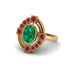Emerald Art Deco Halo Fashion Ring - Gracelynn No. 49 image 1