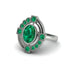 Emerald Art Deco Halo Fashion Ring - Gracelynn No. 21 image 1
