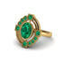 Emerald Art Deco Halo Fashion Ring - Gracelynn No. 19 image 1