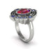 Ruby Art Deco Halo Fashion Ring - Gracelynn No. 72 image 2