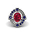Ruby Art Deco Halo Fashion Ring - Gracelynn No. 72 image 3