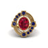 Ruby Art Deco Halo Fashion Ring - Gracelynn No. 70 image 3