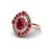 Ruby Art Deco Halo Fashion Ring - Gracelynn No. 56 image 1