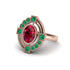 Ruby Art Deco Halo Fashion Ring - Gracelynn No. 26 image 1