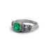 Art Deco Emerald Leaves Engagement Rings - Thalia No. 66 image 2