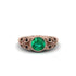 Art Deco Emerald Leaves Engagement Rings - Thalia No. 35 image 3