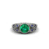 Art Deco Emerald Leaves Engagement Rings - Thalia No. 66 image 3