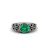 Art Deco Emerald Leaves Engagement Rings - Thalia No. 36 image 3