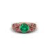 Art Deco Emerald Leaves Engagement Rings - Thalia No. 50 image 3