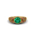 Art Deco Emerald Leaves Engagement Rings - Thalia No. 49 image 3