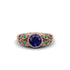 Art Deco Sapphire Leaves Engagement Rings - Thalia No. 29 image 3
