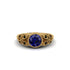 Art Deco Sapphire Leaves Engagement Rings - Thalia No. 43 image 3