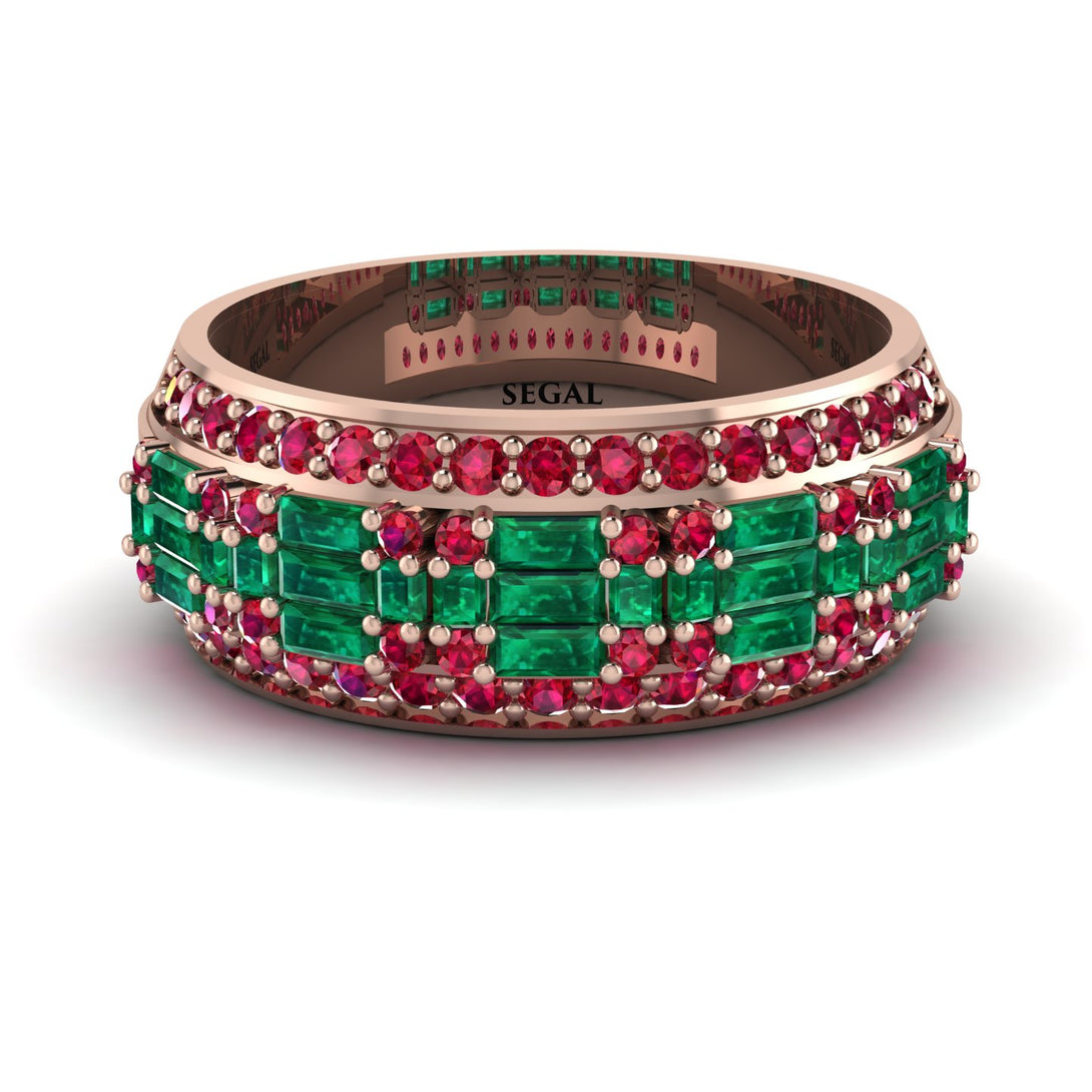 Baguette Emerald Eternity Wedding Band - Billy No. 50