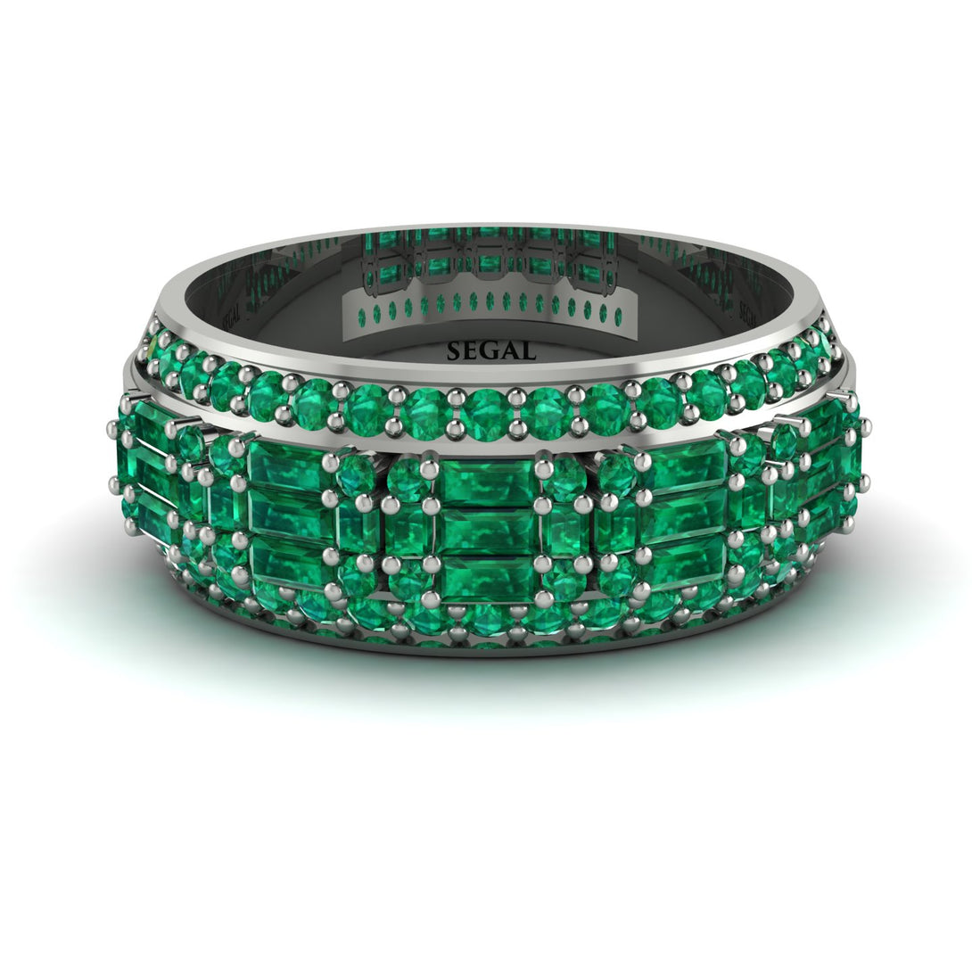 Baguette Emerald Eternity Wedding Band - Billy No. 21