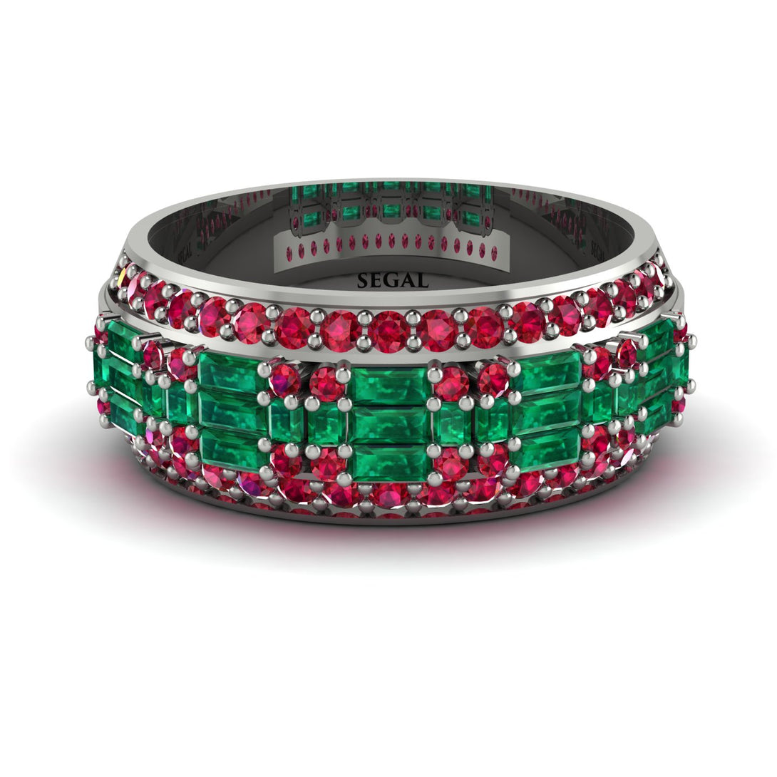 Baguette Emerald Eternity Wedding Band - Billy No. 51