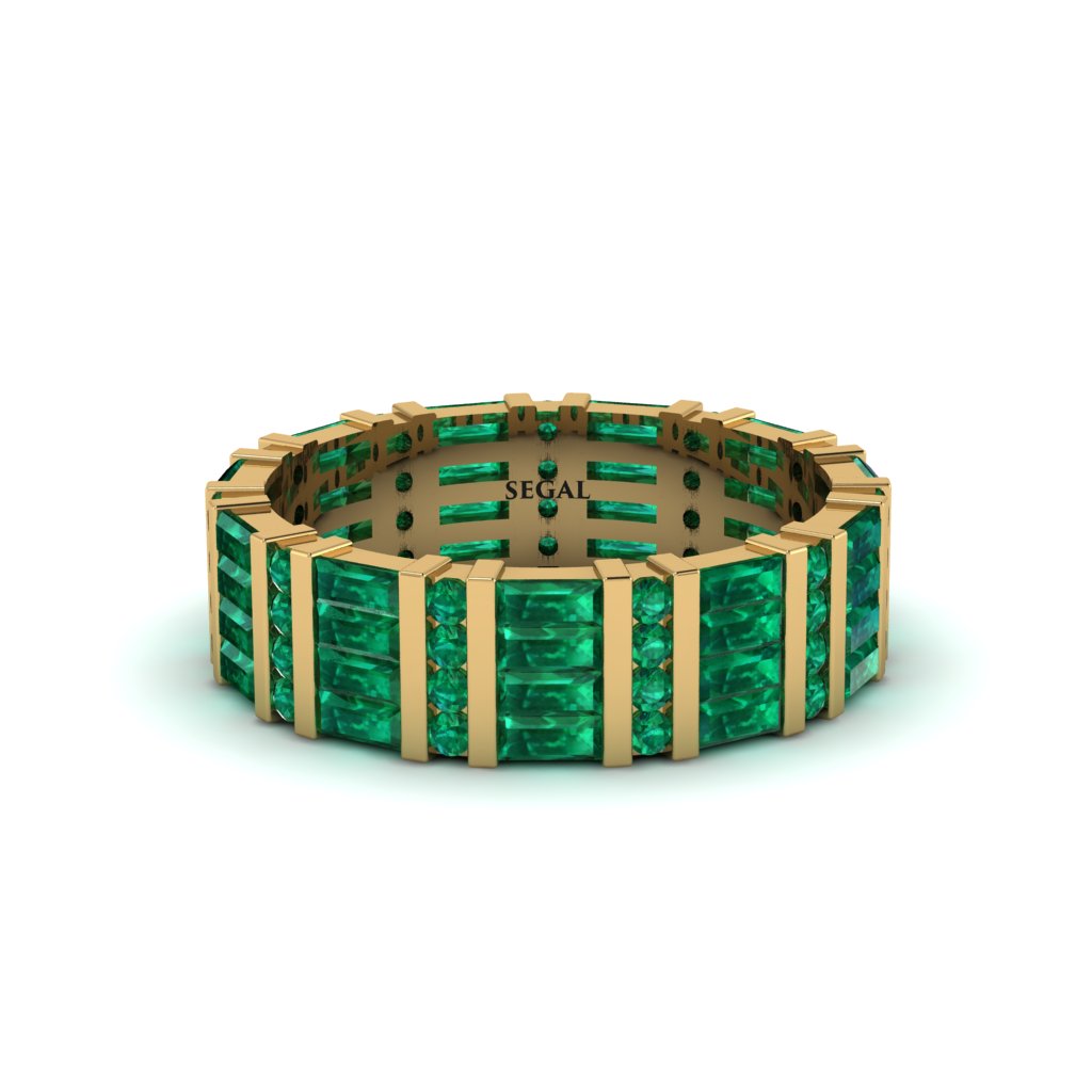 Baguette Emerald Eternity Wedding Band - Keegan No. 4