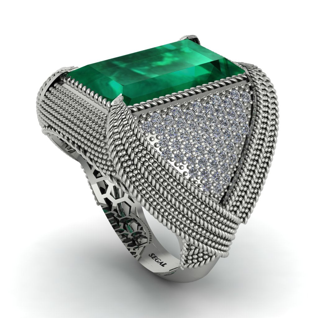 Baguette Emerald Majestic Men's Fashion Ring - Flynn No. 6