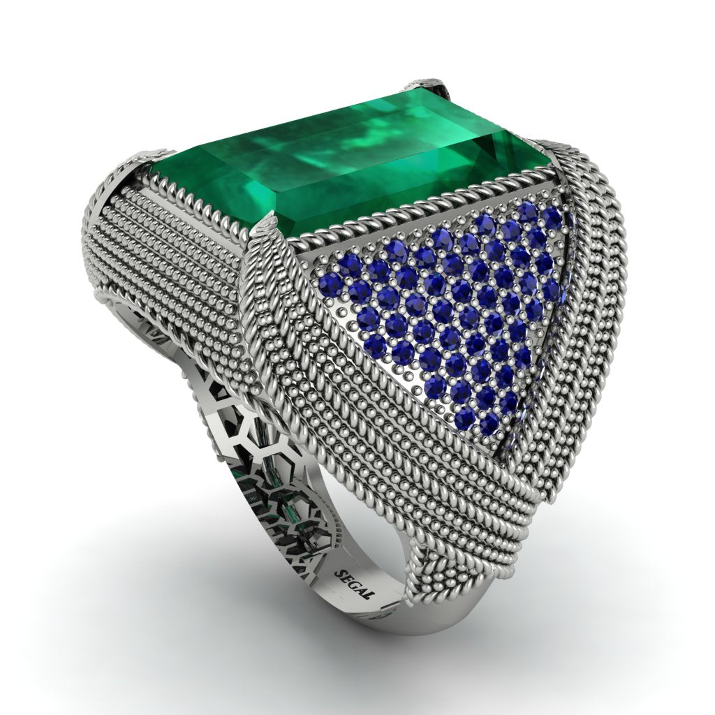 Baguette Emerald Majestic Men's Fashion Ring - Flynn No. 66