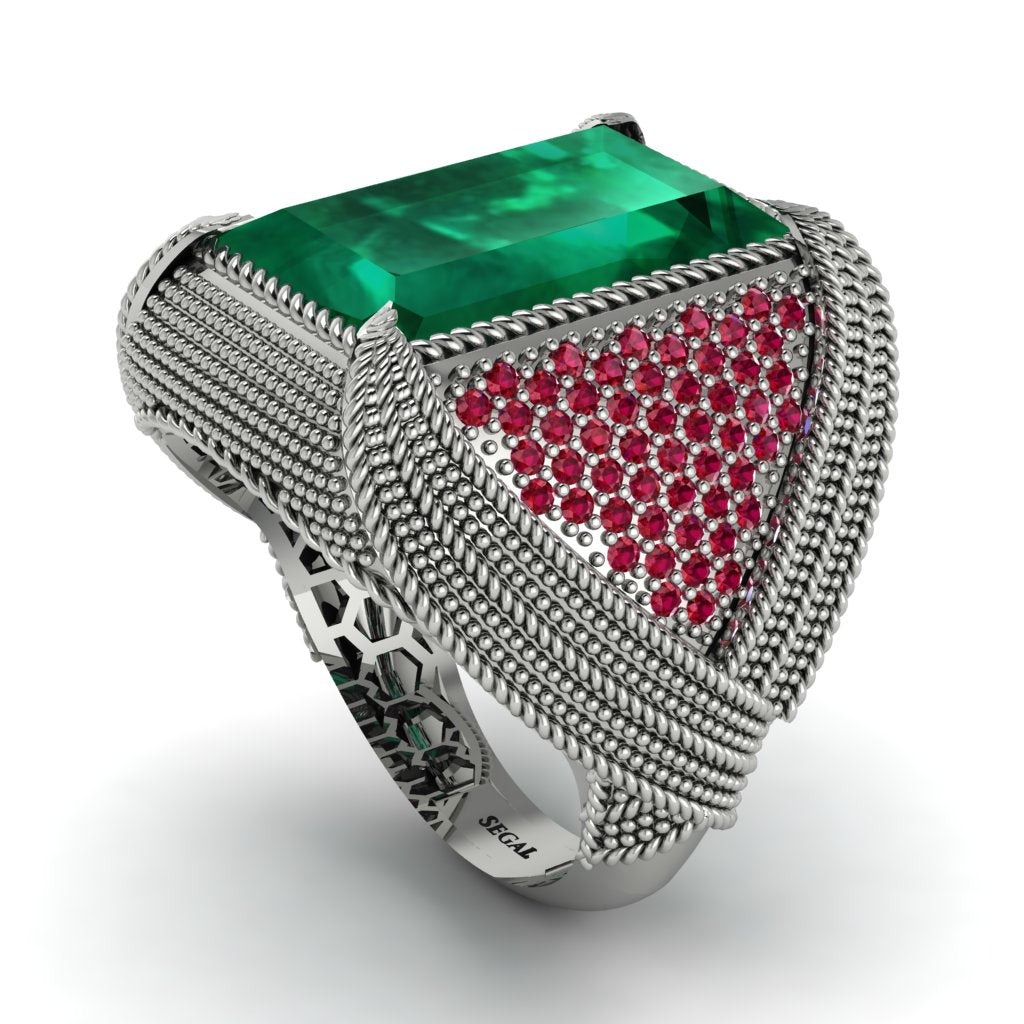 Baguette Emerald Majestic Men's Fashion Ring - Flynn No. 51