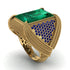 Baguette Emerald Majestic Men's Fashion Ring - Flynn No. 64 image 1
