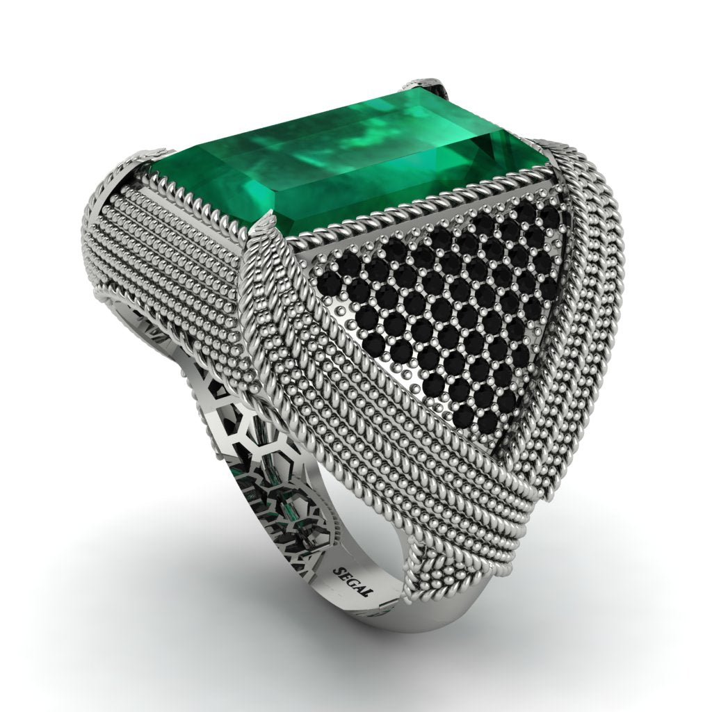 Baguette Emerald Majestic Men's Fashion Ring - Flynn No. 36