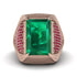 Baguette Emerald Majestic Men's Fashion Ring - Flynn No. 50 image 2