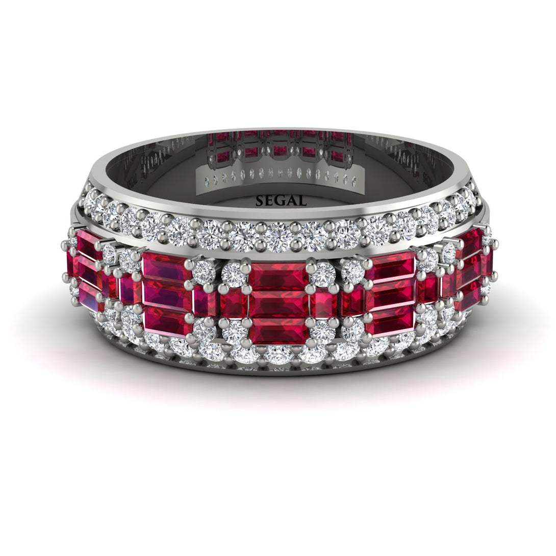 Baguette Ruby Eternity Wedding Band - Billy No. 12