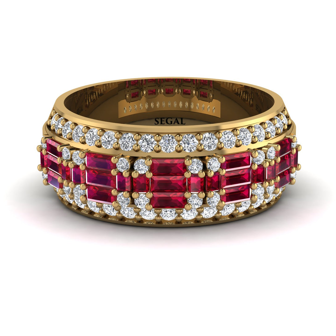 Baguette Ruby Eternity Wedding Band - Billy No. 10