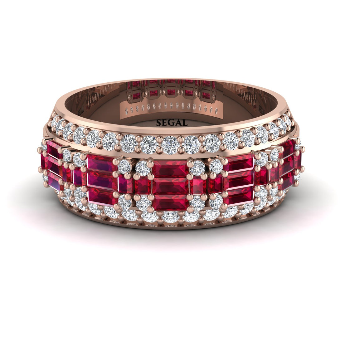 Baguette Ruby Eternity Wedding Band - Billy No. 11