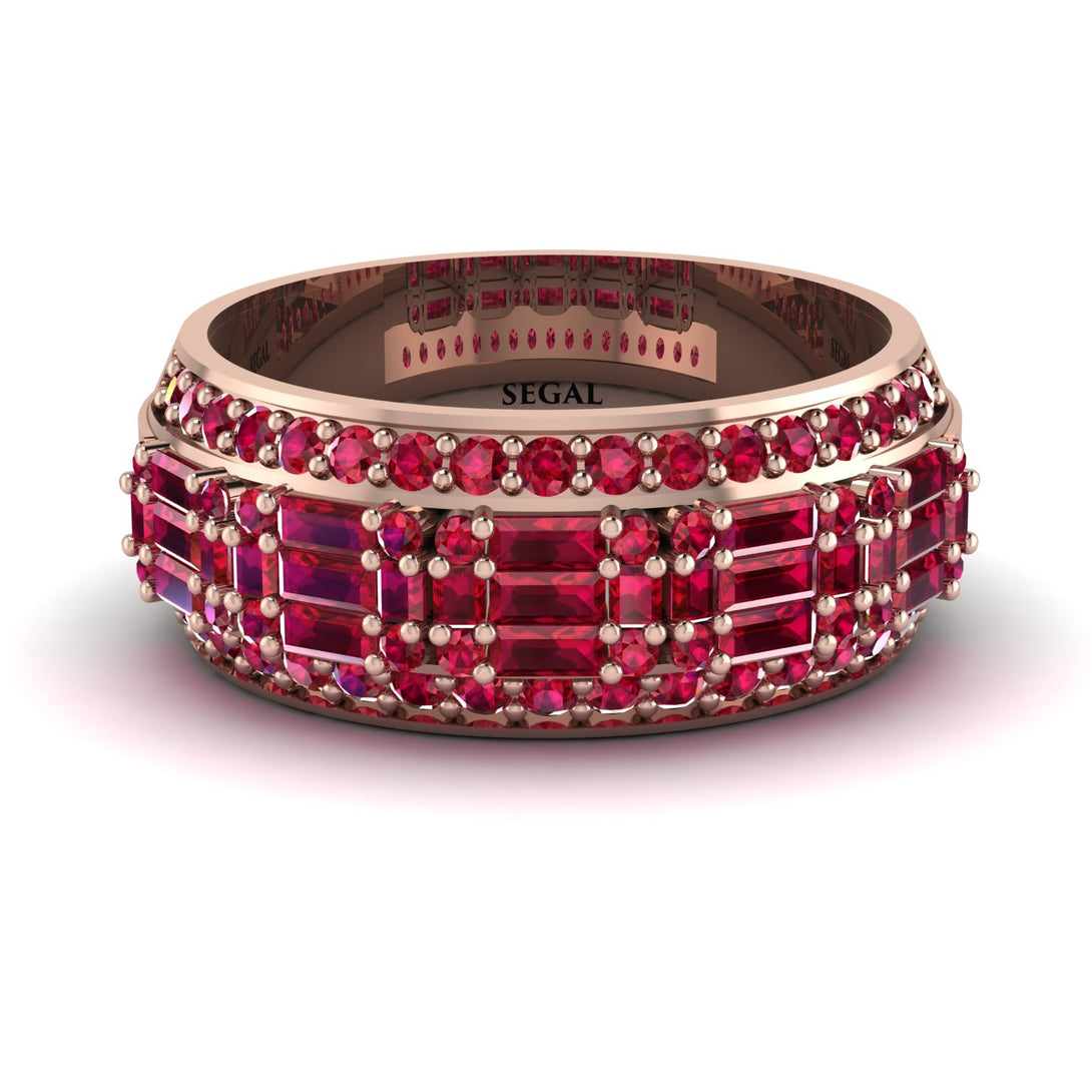 Baguette Ruby Eternity Wedding Band - Billy No. 56