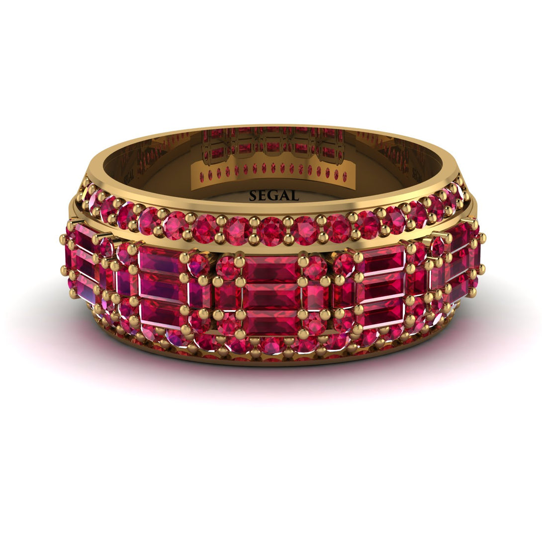 Baguette Ruby Eternity Wedding Band - Billy No. 55