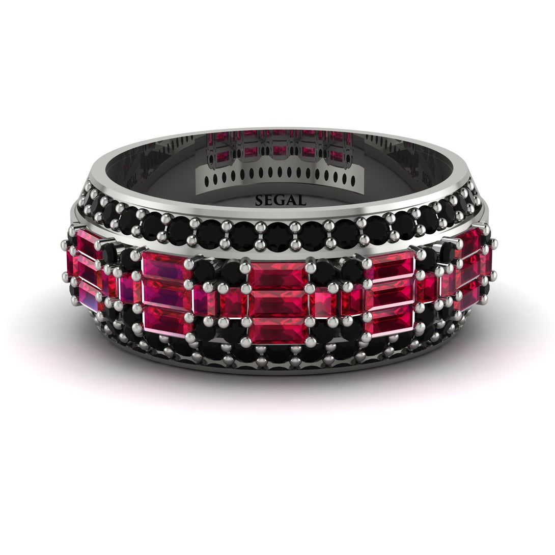 Baguette Ruby Eternity Wedding Band - Billy No. 42