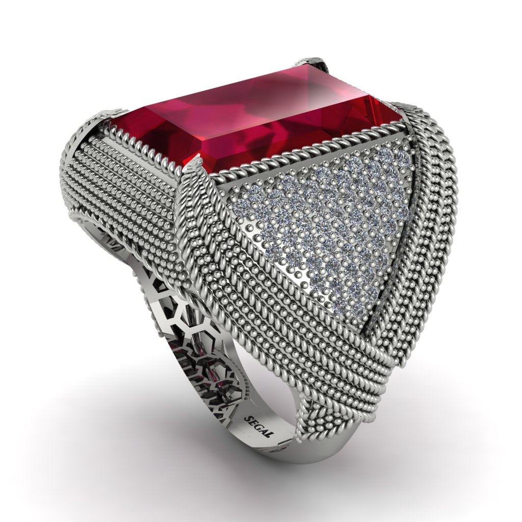 Baguette Ruby Majestic Men's Fashion Ring - Flynn No. 12