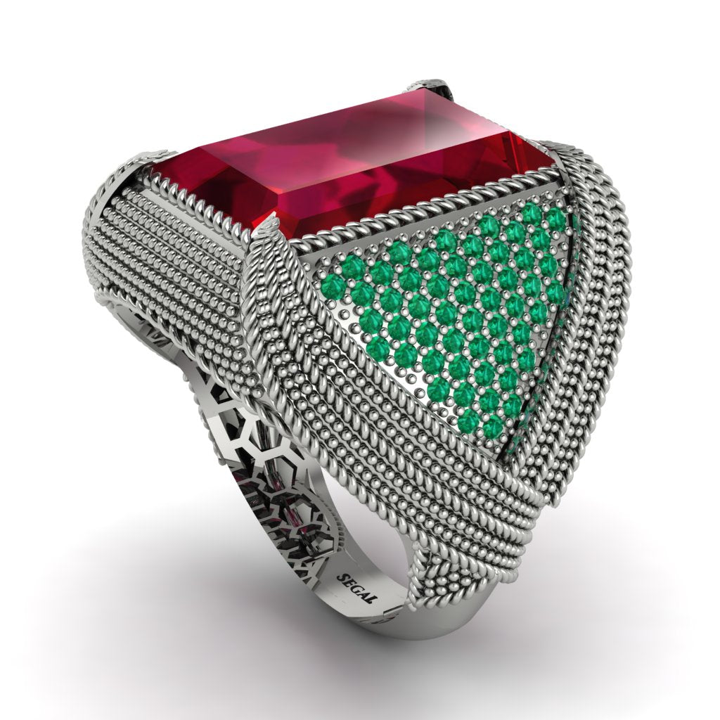 Baguette Ruby Majestic Men's Fashion Ring - Flynn No. 27