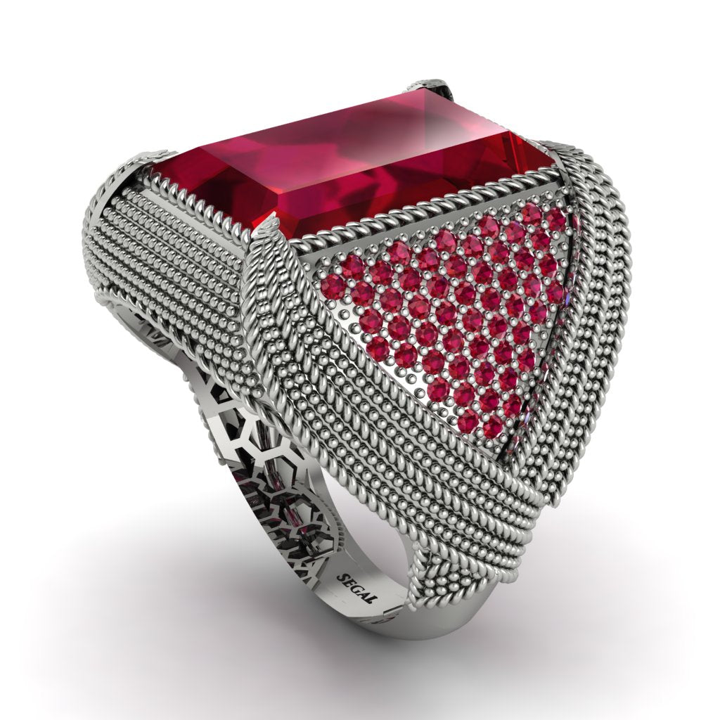 Baguette Ruby Majestic Men's Fashion Ring - Flynn No. 57