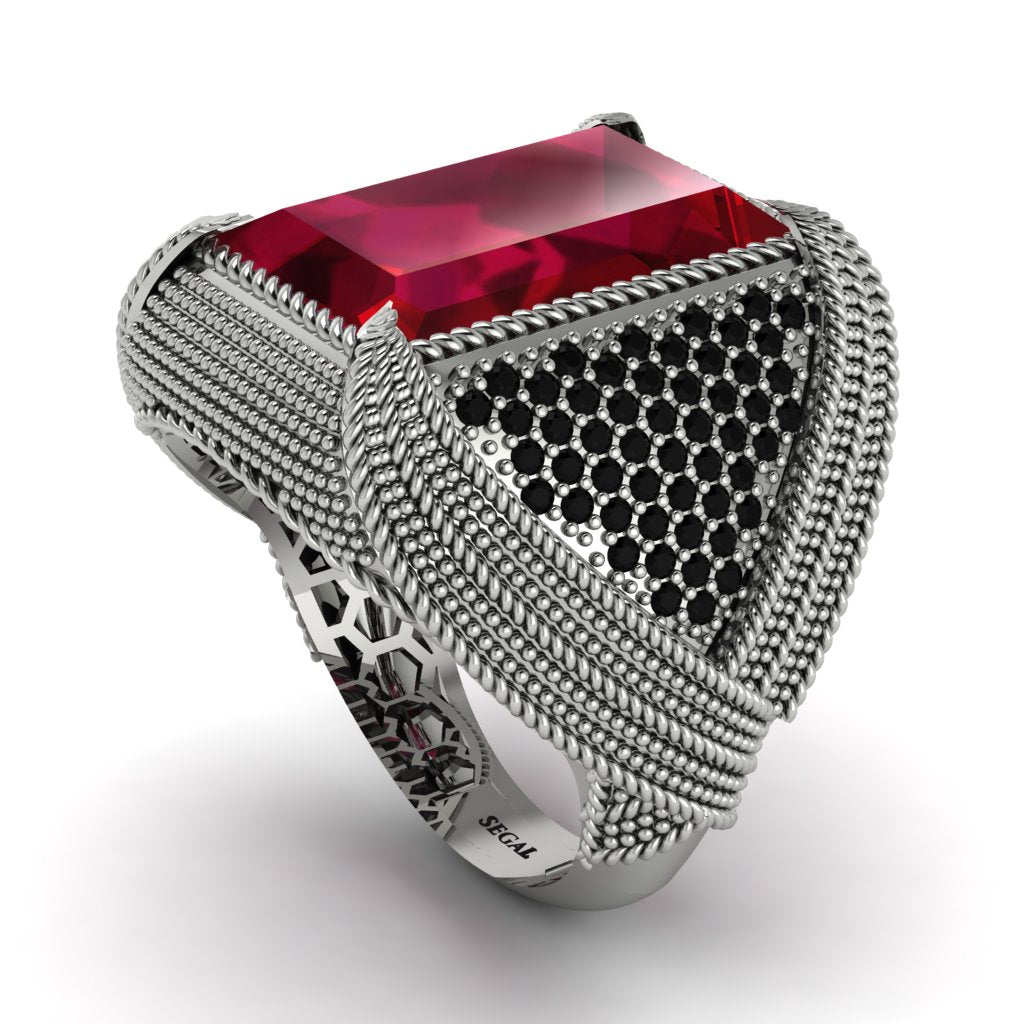 Baguette Ruby Majestic Men's Fashion Ring - Flynn No. 42