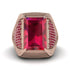 Baguette Ruby Majestic Men's Fashion Ring - Flynn No. 56 image 2