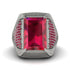 Baguette Ruby Majestic Men's Fashion Ring - Flynn No. 57 image 2