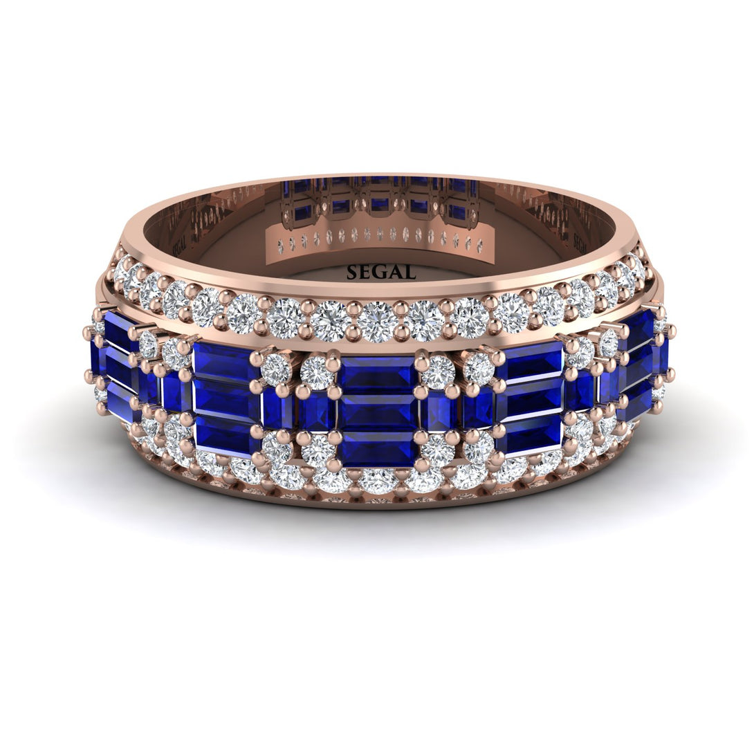 Baguette Sapphire Eternity Wedding Band - Billy No. 14